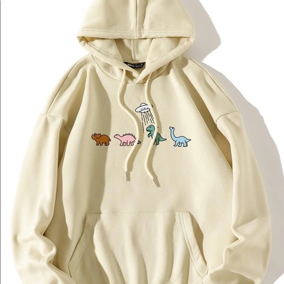 Shein - Cartoon Graphic Drop Shoulder Drawstring Thermal Lined Hoodie - Picture 4 of 6